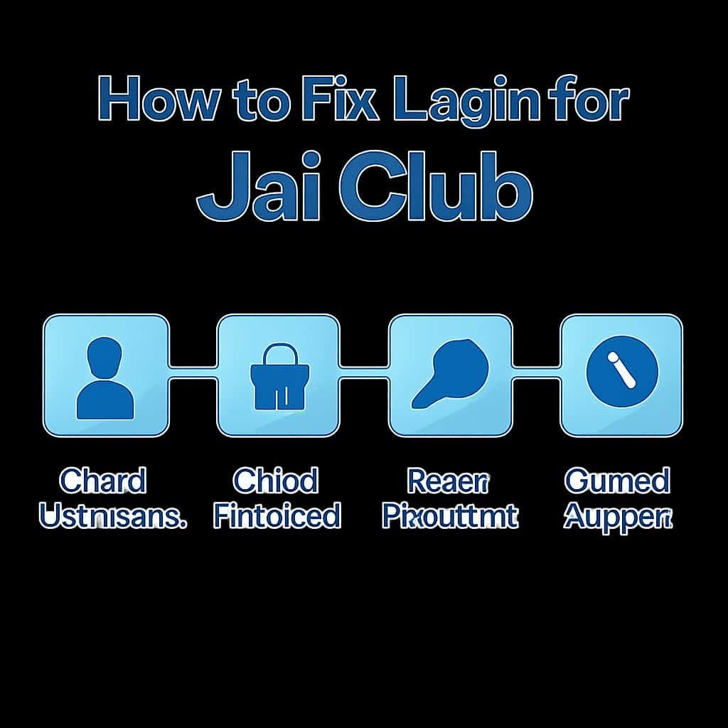 Diagram depicting troubleshooting steps for Jai Club login.