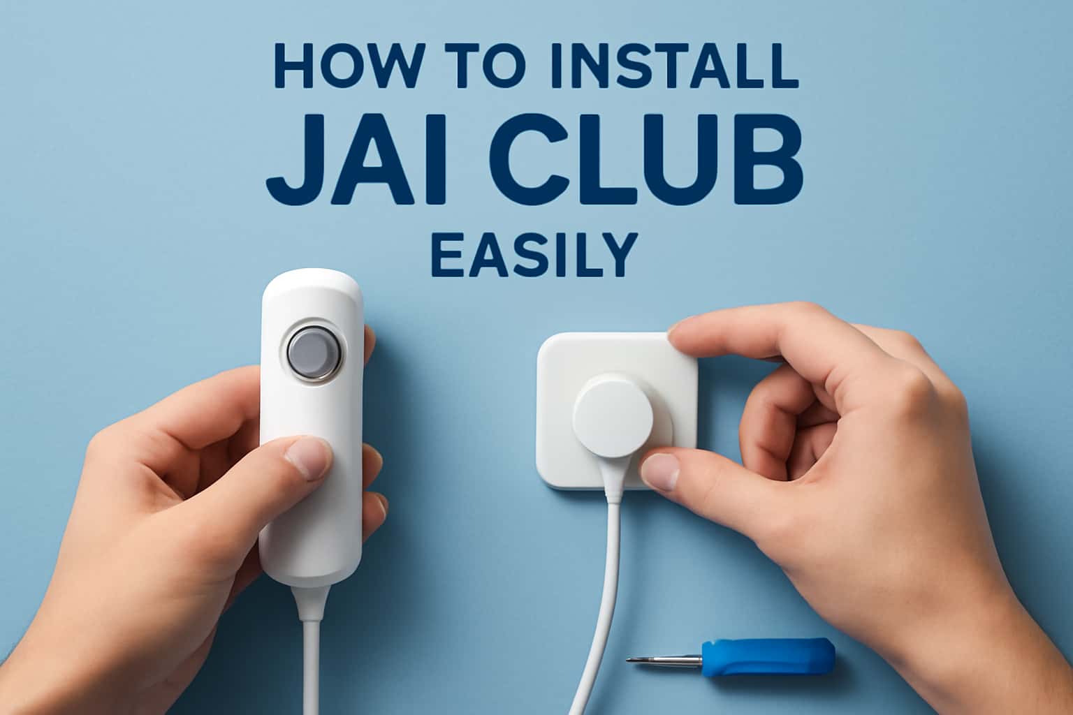 High-tech visual for instructional guide on installing Jai Club
