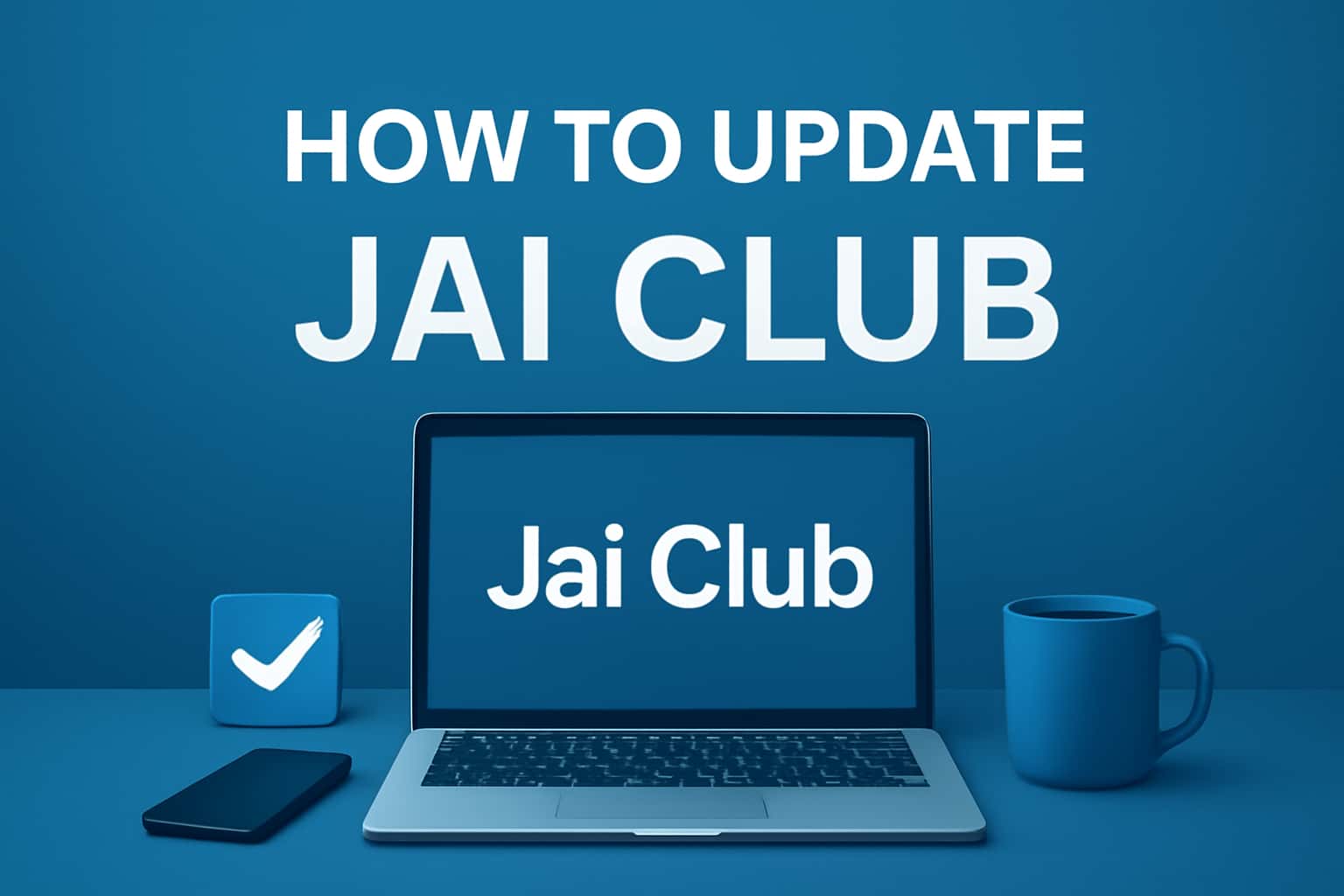 Informational graphic about updating the Jai Club app.