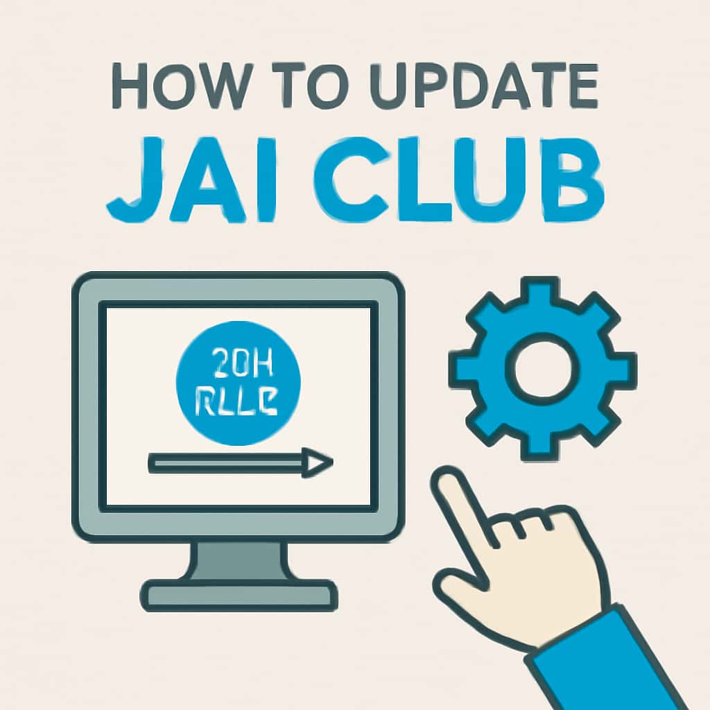 Illustration detailing the update steps for Jai Club.
