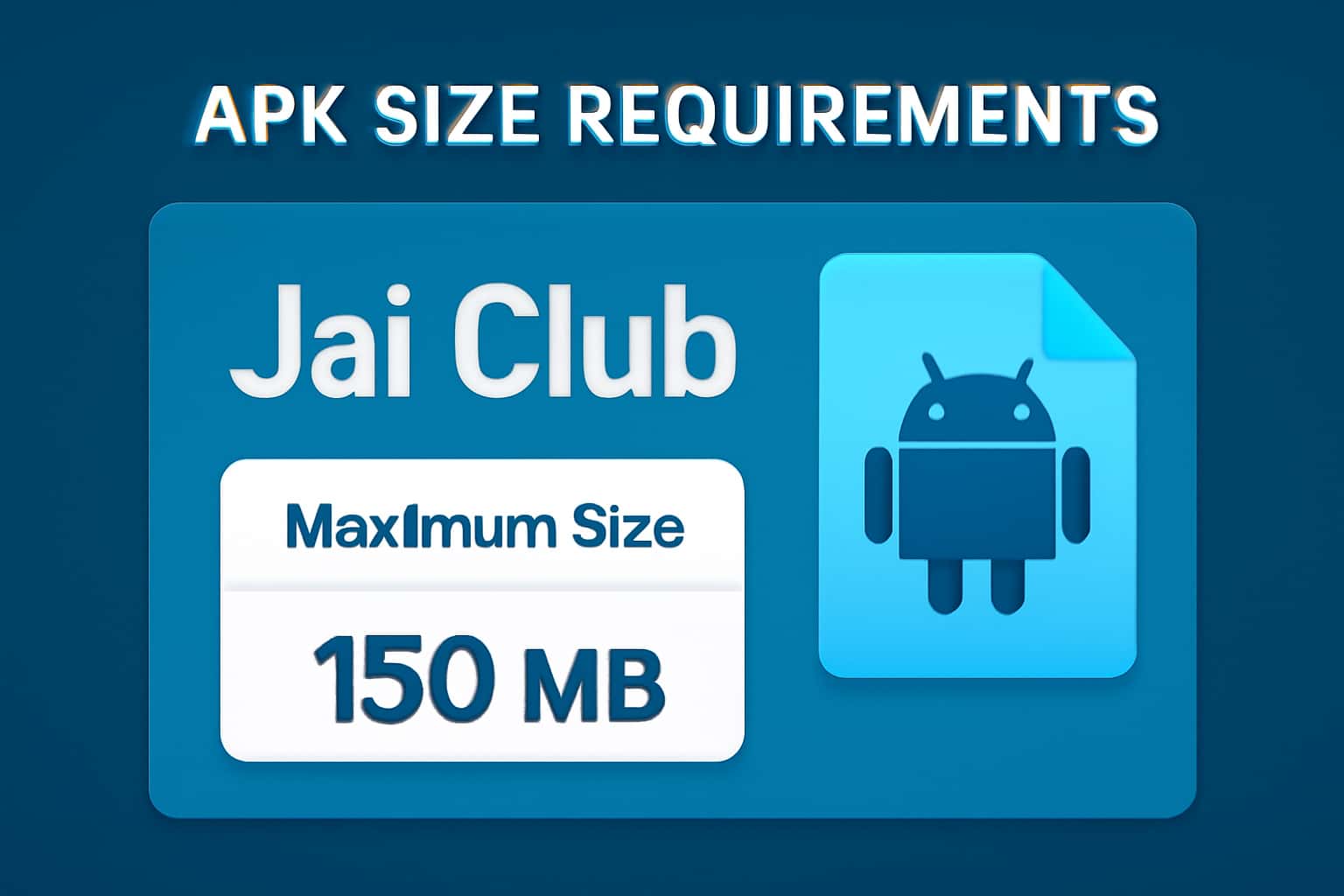 An informative visual representation of APK size requirements for Jai Club