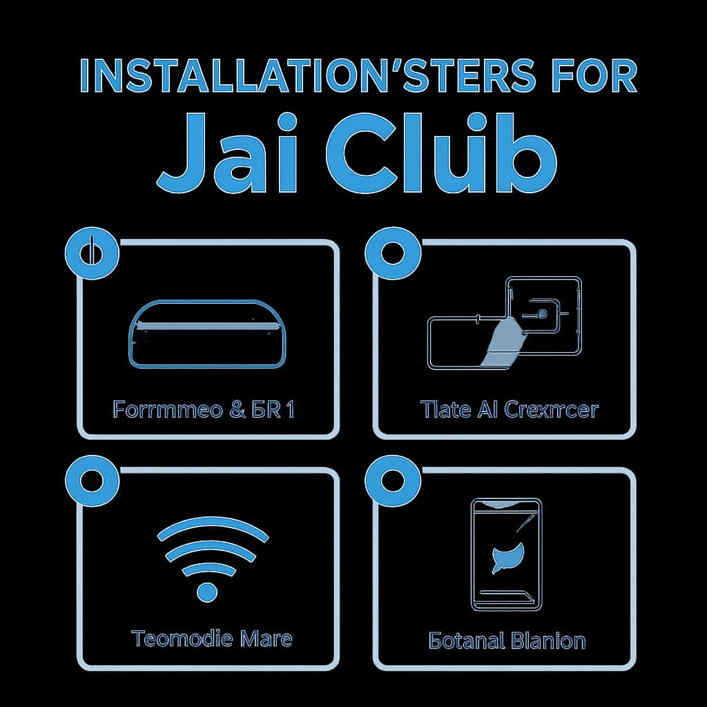 A diagram illustrating the installation process for the Jai Club app.