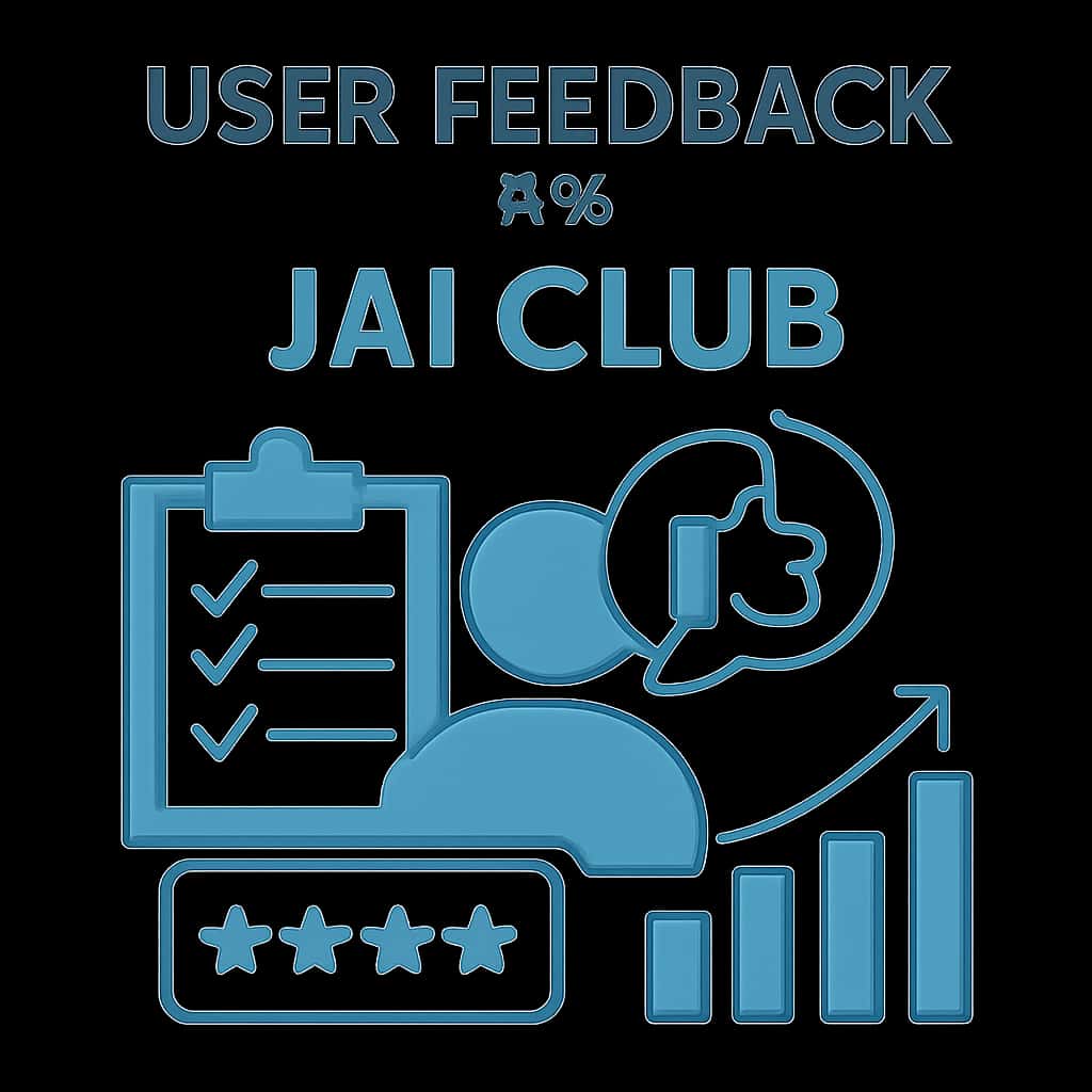 An educational diagram about user feedback processes for Jai Club.