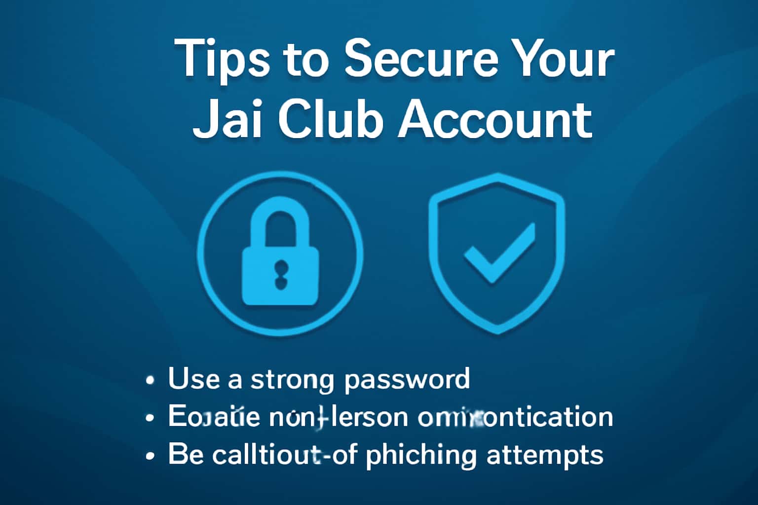 Information scene showcasing tips for securing a Jai Club account.