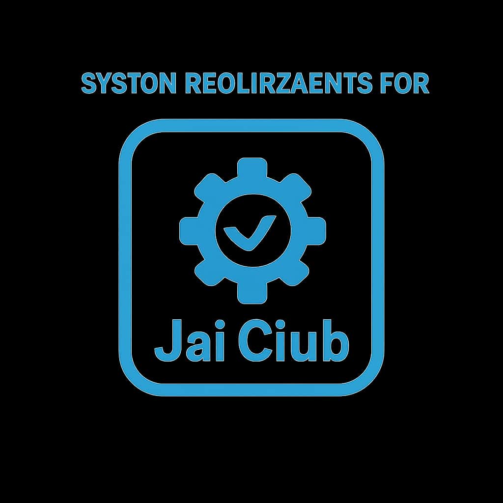 Badge representing system requirements for Jai Club