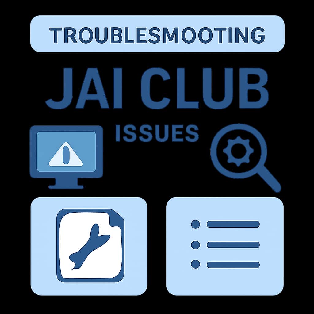 Diagram illustrating various troubleshooting steps for Jai Club.